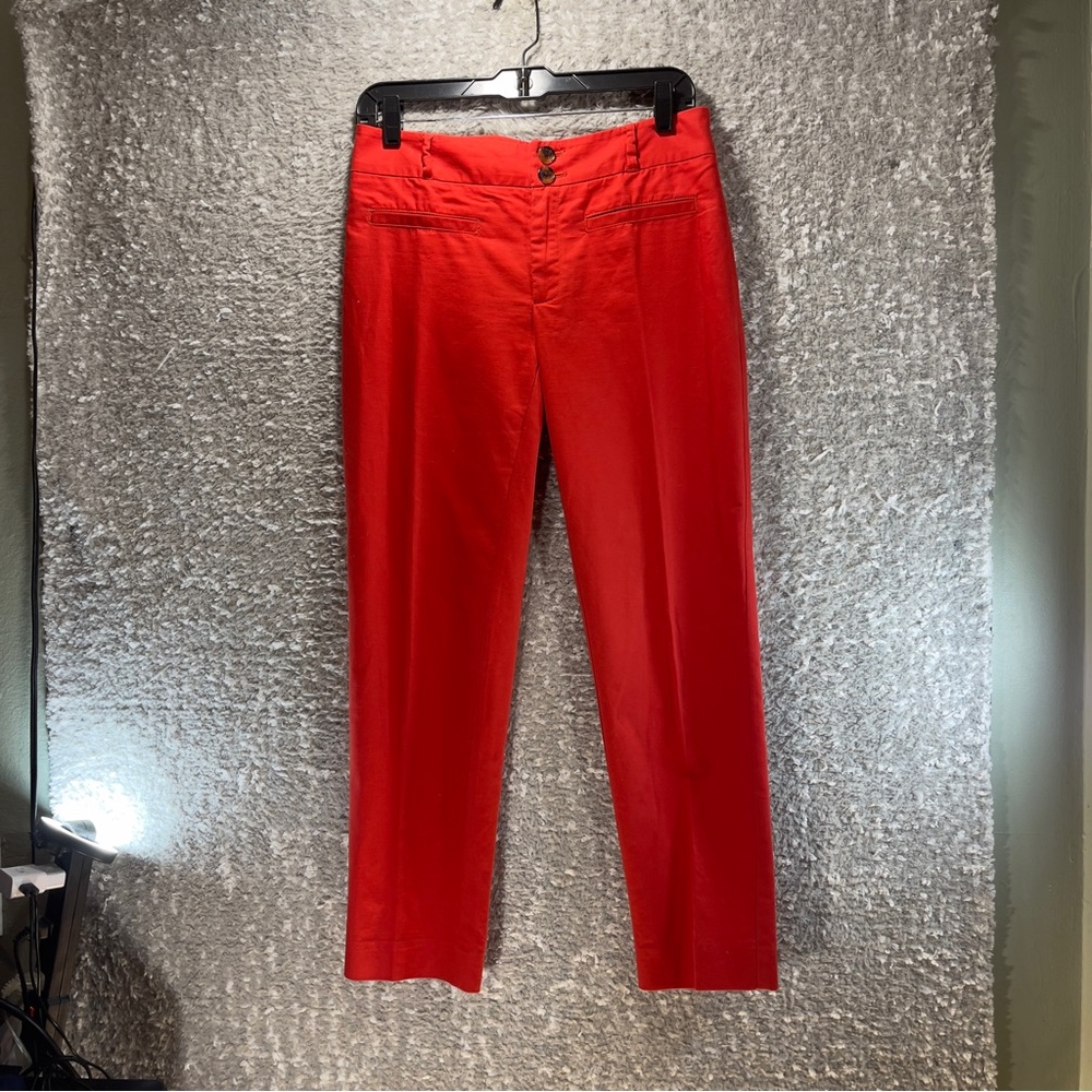 Cartonnier‎ Trouser Pants Red Size 4 Cotton Straight Preppy